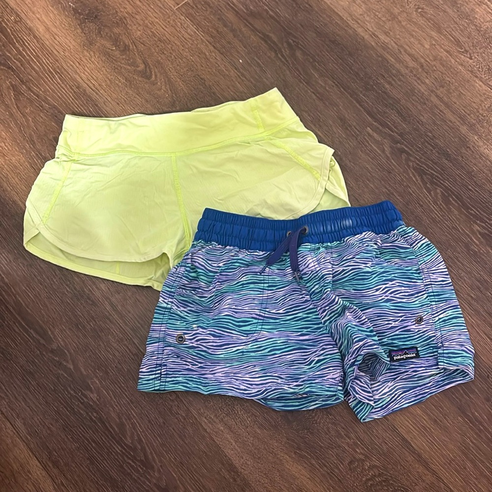 Bundle of Ivivva shorts and Patagonia shorts